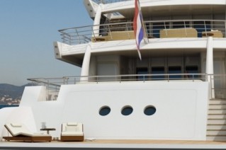 Amels 199 Superyacht Low Swim Platform and Large Transom Door